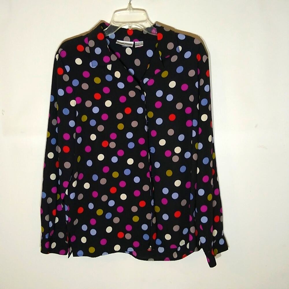 Vintage Alfred Dunner polka dot long sleeve shirt Size 14.Fun